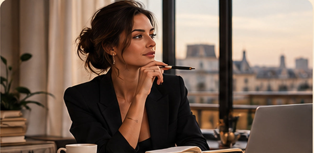 Femme organisant ses réflexions sur l'argent et la communication dans le couple